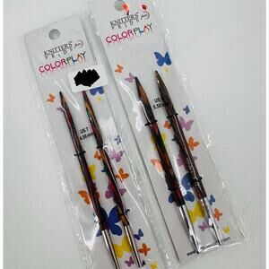 2 Knitter's Pride ColorPlay Interchangeable Birch Circular Knitting Needles Lot